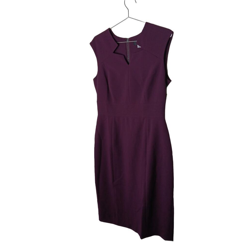 NWT Tahari Womens Sheath Dress in Black Cherry Size 10 Sleeveless Purple - Picture 3 of 9